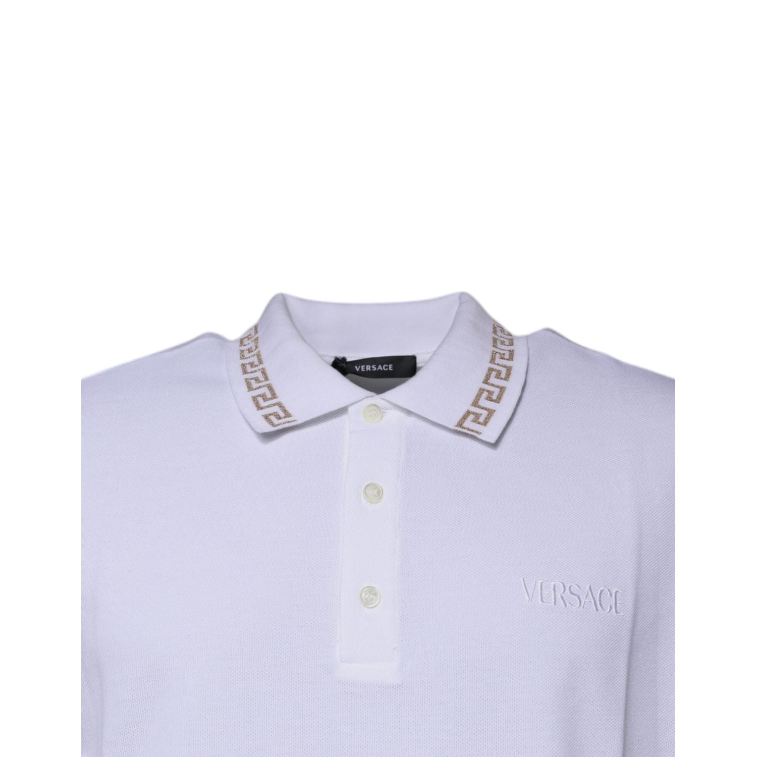 Versace White Viscose Collared Men Polo Short Sleeves T-shirt