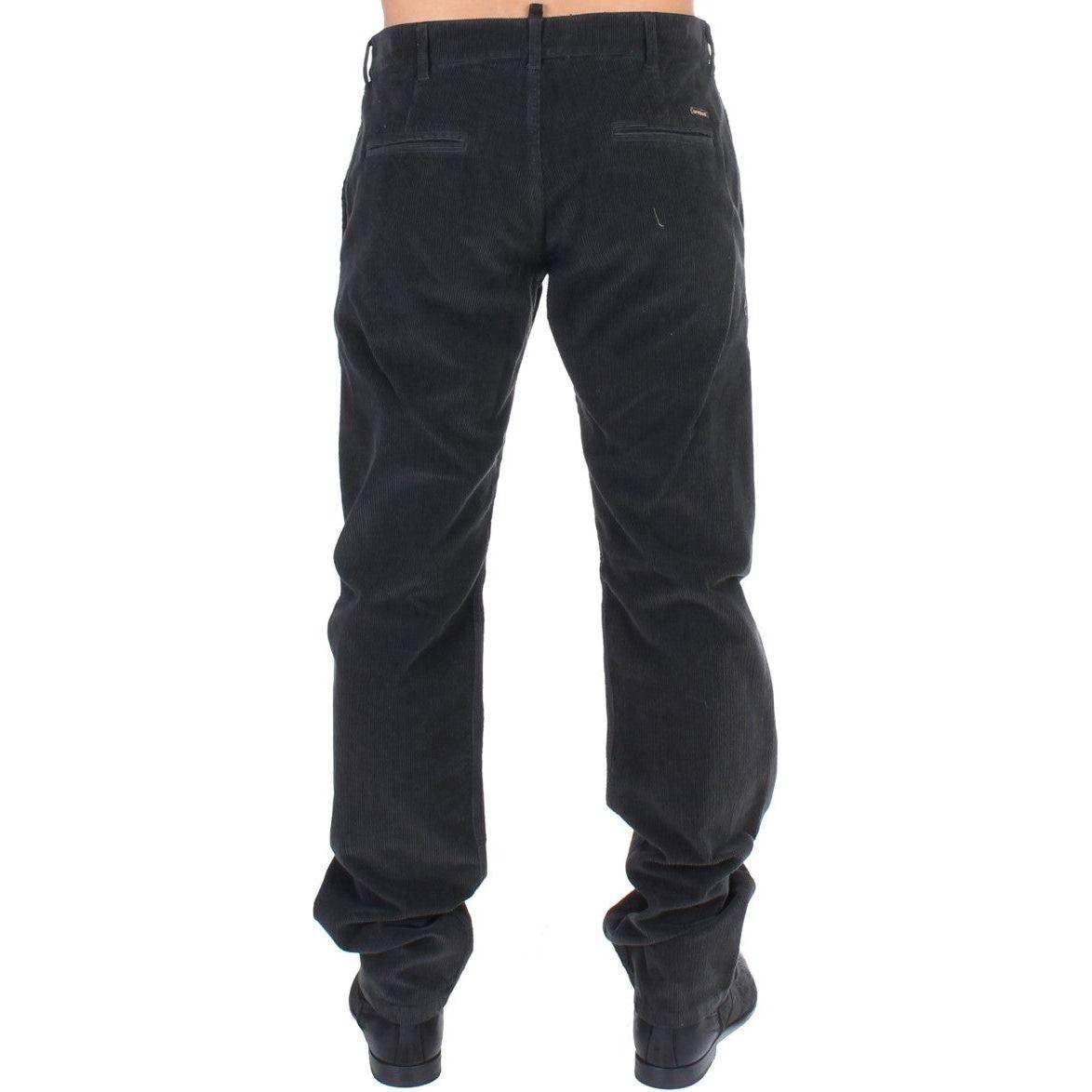 GF Ferre Elegant Black Cotton Corduroy Pants Jeans & Pants GF Ferre