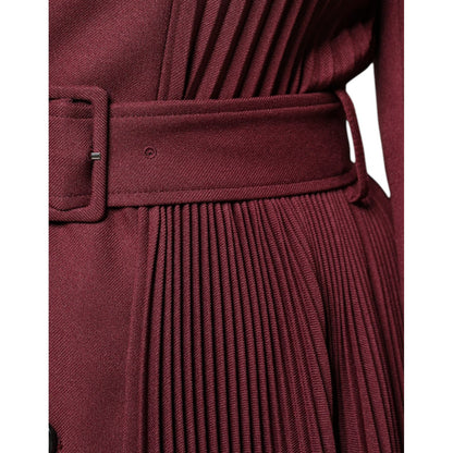 Philosophy Maroon Belted Button Down Dress