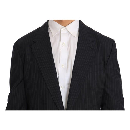 Dolce & Gabbana Gray Striped Wool Jacket Coat Slim Blazer 1728,38% Silk,5% Polyester,67345645728,Blazers - Men - Clothing,Blazers - Suits & Blazers - Clothing,Clothing,Dolce & Gabbana,Gray,IT50 | L,Material: 57% Virgin Wool,Men,Men - Clothing,New with tag