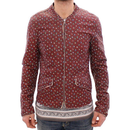 Dolce & Gabbana Bordeaux Leather Boxer Print Jacket Coat 1728,67345645728,Bordeaux,Clothing,Dolce & Gabbana,IT48 | M,Jackets & Coats - Clothing,Jackets - Men - Clothing,Leather Jackets - Jackets & Coats - Clothing,Material: 100% Leather Lambskin,Men,Men -