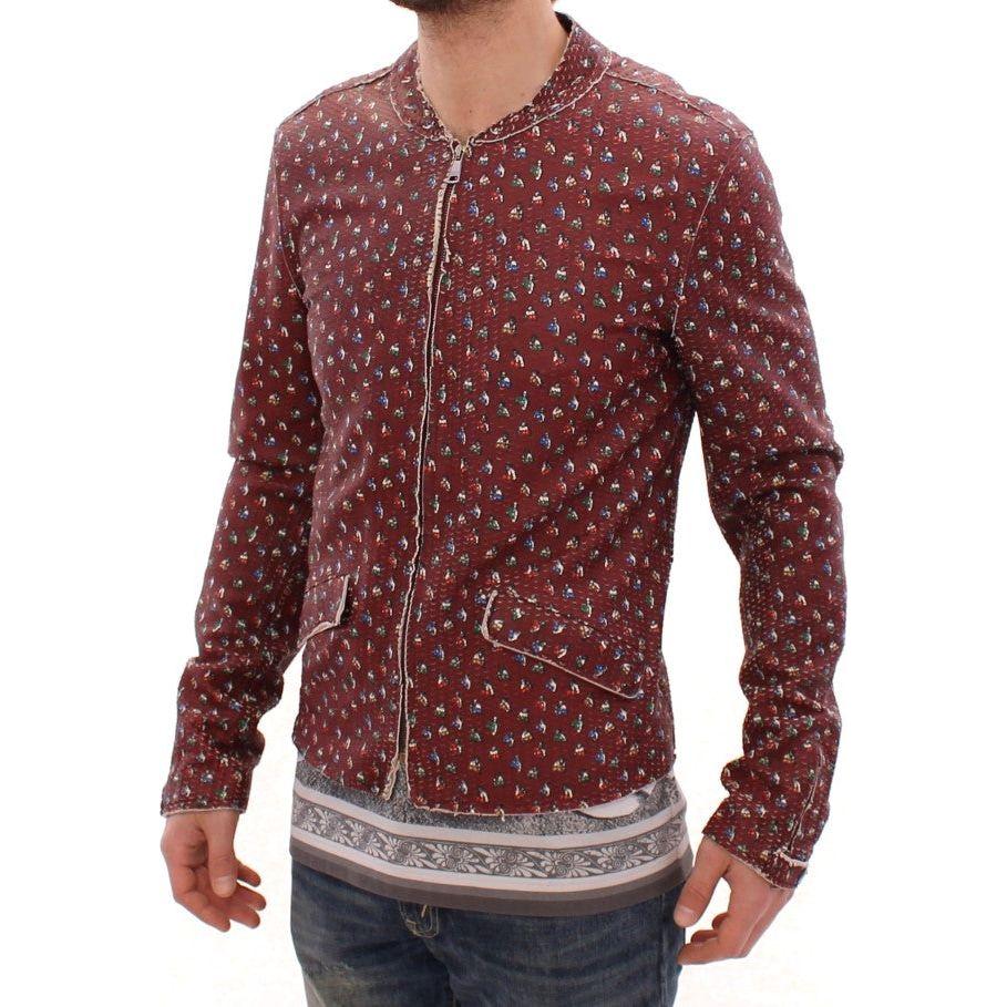 Dolce & Gabbana Bordeaux Leather Boxer Print Jacket Coat 1728,67345645728,Bordeaux,Clothing,Dolce & Gabbana,IT48 | M,Jackets & Coats - Clothing,Jackets - Men - Clothing,Leather Jackets - Jackets & Coats - Clothing,Material: 100% Leather Lambskin,Men,Men -