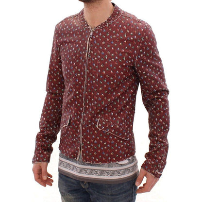 Dolce & Gabbana Bordeaux Leather Boxer Print Jacket Coat 1728,67345645728,Bordeaux,Clothing,Dolce & Gabbana,IT48 | M,Jackets & Coats - Clothing,Jackets - Men - Clothing,Leather Jackets - Jackets & Coats - Clothing,Material: 100% Leather Lambskin,Men,Men -
