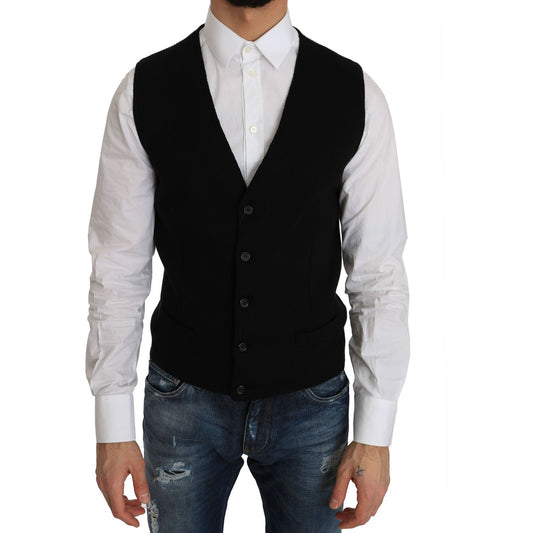 Dolce & Gabbana Black Cotton Dress Woven Waistcoat 1728,67345645728,Black,Clothing,Dolce & Gabbana,IT52 | XL,Material: 100% Cotton,Men,Men - Clothing,New with tags,Suits & Blazers - Clothing,Vests - Men - Clothing,Waistcoats - Suits & Blazers - Clothing