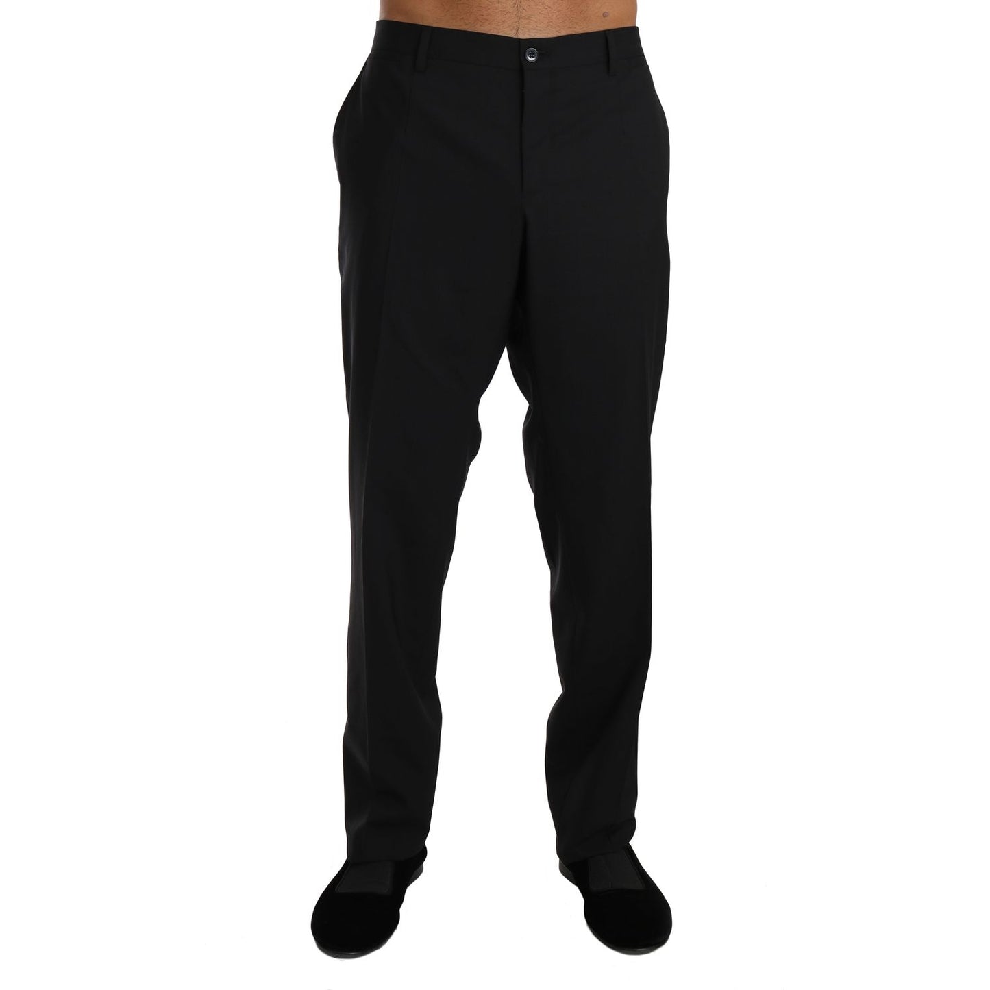 Dolce & Gabbana Black Wool Stretch Formal Trousers 1728,3% Stretch,67345645728,Black,Clothing,Dolce & Gabbana,Dress Pants - Pants - Clothing,IT54 | XXL,Jeans & Pants - Men - Clothing,Material: 97% Wool,Men,Men - Clothing,New with tags,Pants - Clothing