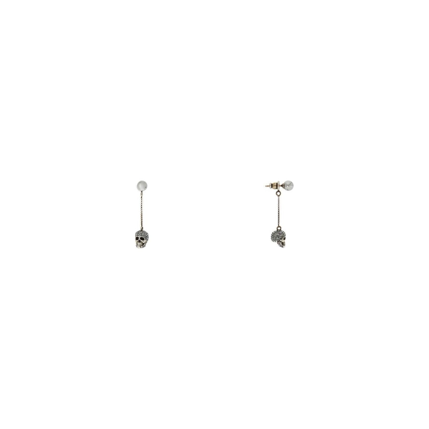 Alexander Mcqueen skull earrings with pavé and chain Earrings Alexander Mcqueen