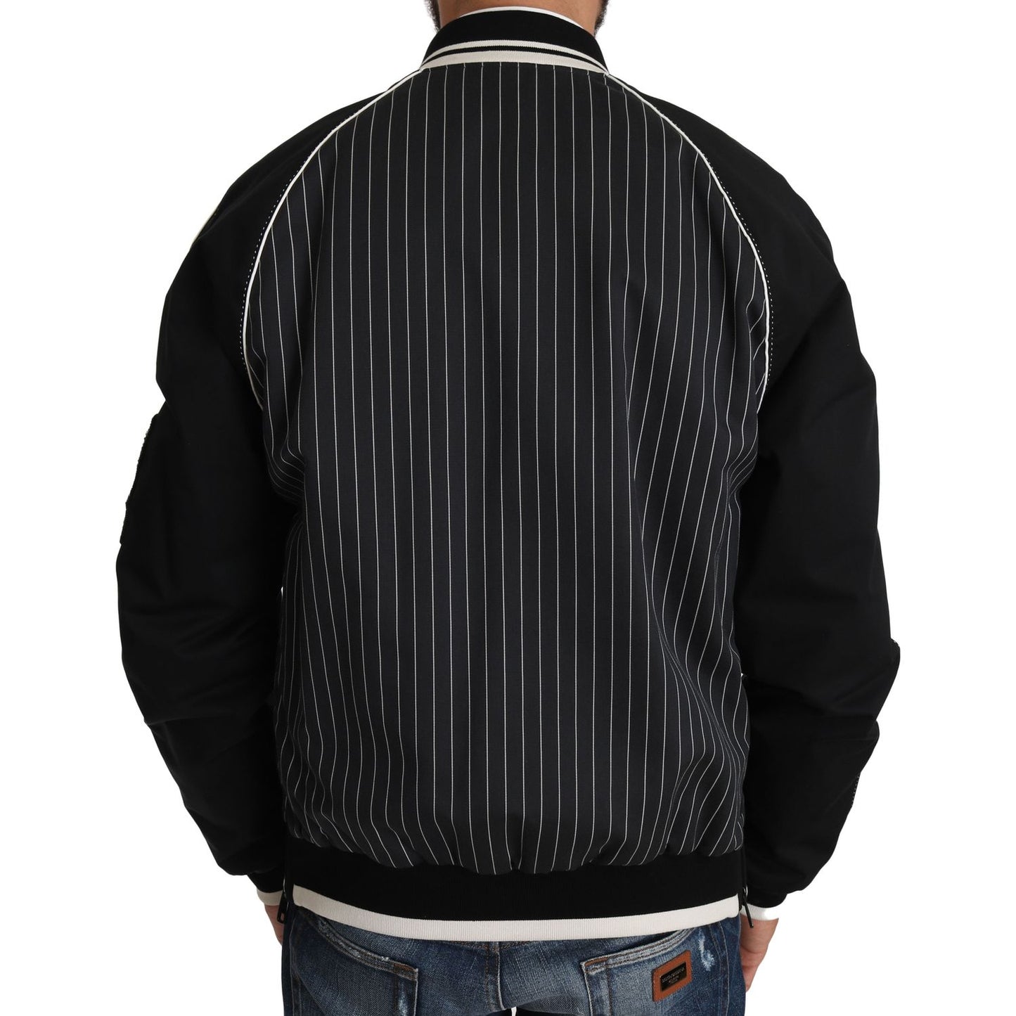 Dolce & Gabbana Black DD58 SG62 Sequined Beaded Jacket 10% Silk,1728,2% Elastan,67345645728,Black,Bombers - Jackets & Coats - Clothing,Clothing,Dolce & Gabbana,IT52 | XL,Jackets & Coats - Clothing,Jackets - Men - Clothing,Material: 88% Cotton,Men,Men - Cl