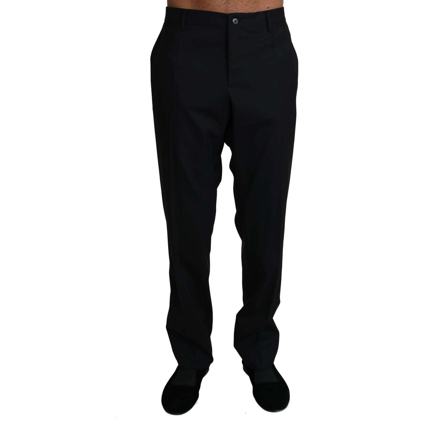 Dolce & Gabbana Elegant Black Formal Wool Blend Trousers Jeans & Pants Dolce & Gabbana