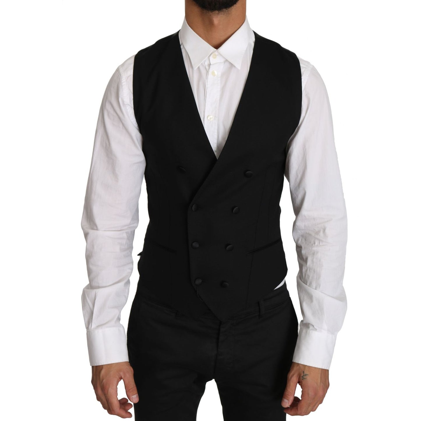 Dolce & Gabbana Gray Wool Double Breasted Waistcoat Vest 1728,67345645728,Clothing,Dolce & Gabbana,Gray,IT46 | S,Material: 100% Virgin wool,Men,Men - Clothing,New with tags,Suits & Blazers - Clothing,Vests - Men - Clothing,Waistcoats - Suits & Blazers - C