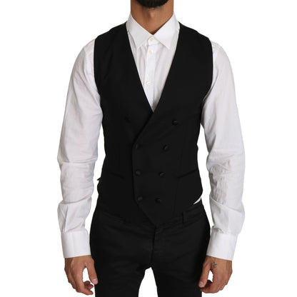 Dolce & Gabbana Gray Wool Double Breasted Waistcoat Vest 1728,67345645728,Clothing,Dolce & Gabbana,Gray,IT46 | S,Material: 100% Virgin wool,Men,Men - Clothing,New with tags,Suits & Blazers - Clothing,Vests - Men - Clothing,Waistcoats - Suits & Blazers - C