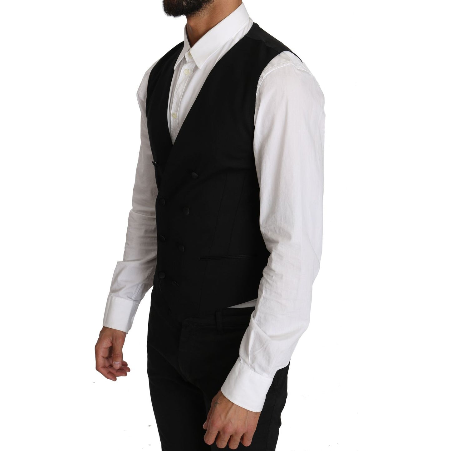 Dolce & Gabbana Gray Wool Double Breasted Waistcoat Vest 1728,67345645728,Clothing,Dolce & Gabbana,Gray,IT46 | S,Material: 100% Virgin wool,Men,Men - Clothing,New with tags,Suits & Blazers - Clothing,Vests - Men - Clothing,Waistcoats - Suits & Blazers - C