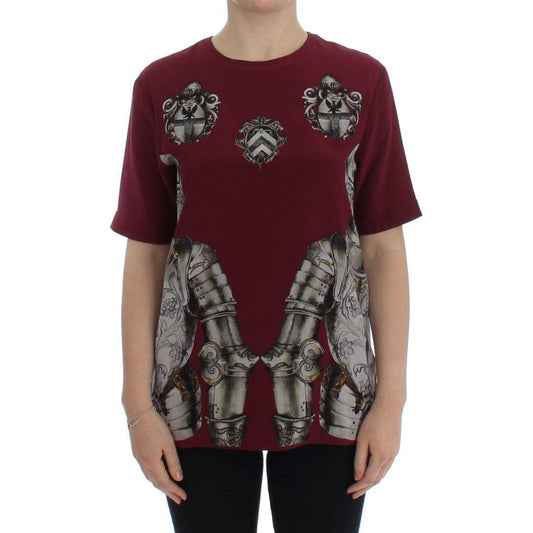 Dolce & Gabbana Enchanted Sicily Silk Blouse with Knight Print Dolce & Gabbana