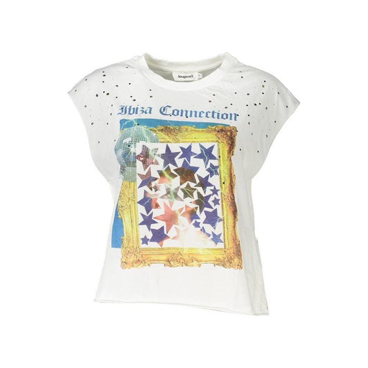 Desigual White Cotton Women T-Shirt Desigual