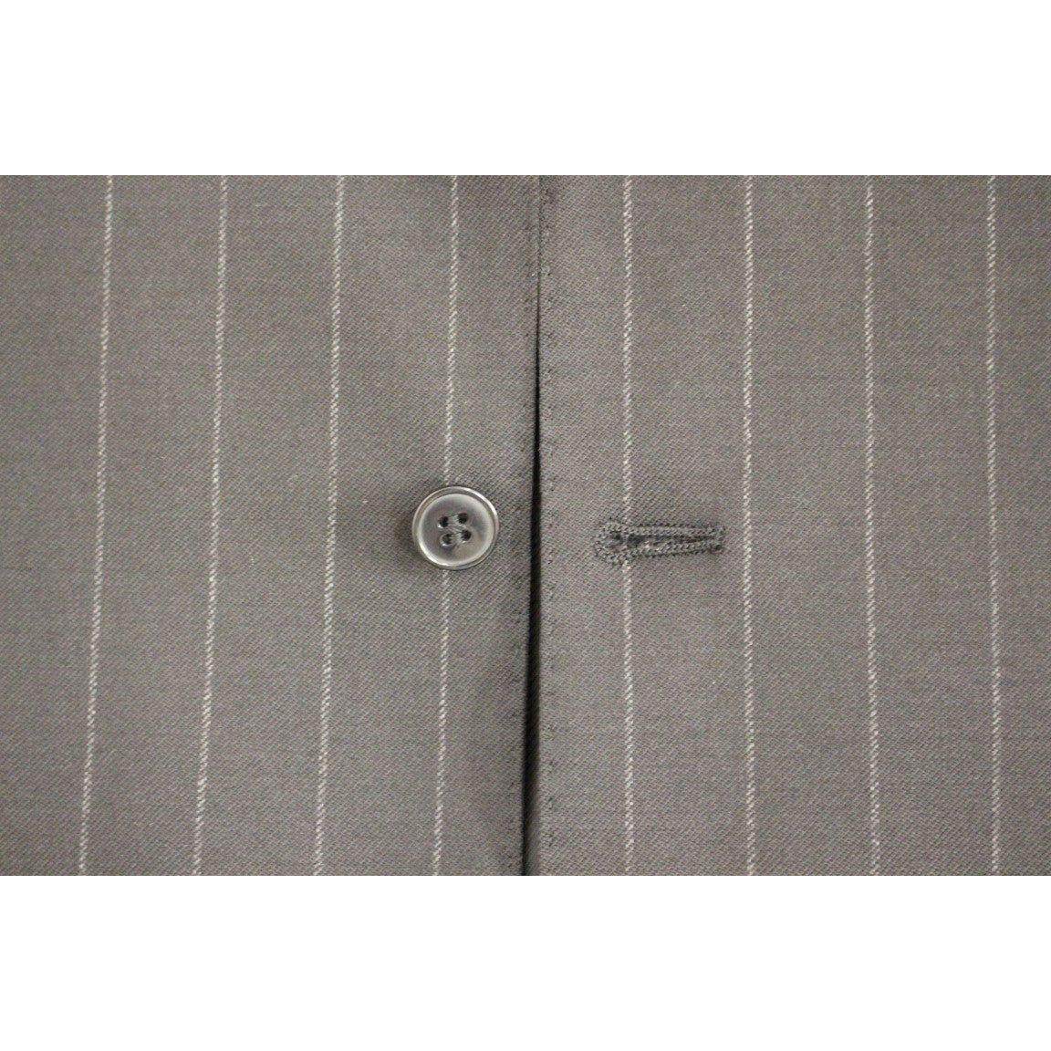 Dolce & Gabbana Black Striped Wool Logo Vest 1728,5% Elastane,67345645728,Black,Clothing,Dolce & Gabbana,IT48 | M,Material: 95% Viscose,Men,Men - Clothing,New with tags,Suits & Blazers - Clothing,Vests - Men - Clothing,Waistcoats - Suits & Blazers - Cloth