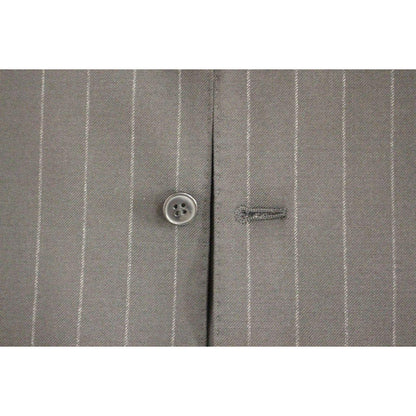 Dolce & Gabbana Black Striped Wool Logo Vest 1728,5% Elastane,67345645728,Black,Clothing,Dolce & Gabbana,IT48 | M,Material: 95% Viscose,Men,Men - Clothing,New with tags,Suits & Blazers - Clothing,Vests - Men - Clothing,Waistcoats - Suits & Blazers - Cloth