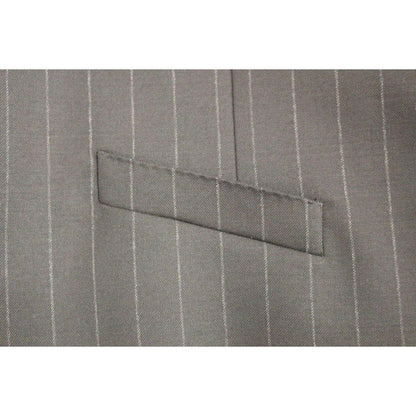 Dolce & Gabbana Black Striped Wool Logo Vest 1728,5% Elastane,67345645728,Black,Clothing,Dolce & Gabbana,IT48 | M,Material: 95% Viscose,Men,Men - Clothing,New with tags,Suits & Blazers - Clothing,Vests - Men - Clothing,Waistcoats - Suits & Blazers - Cloth