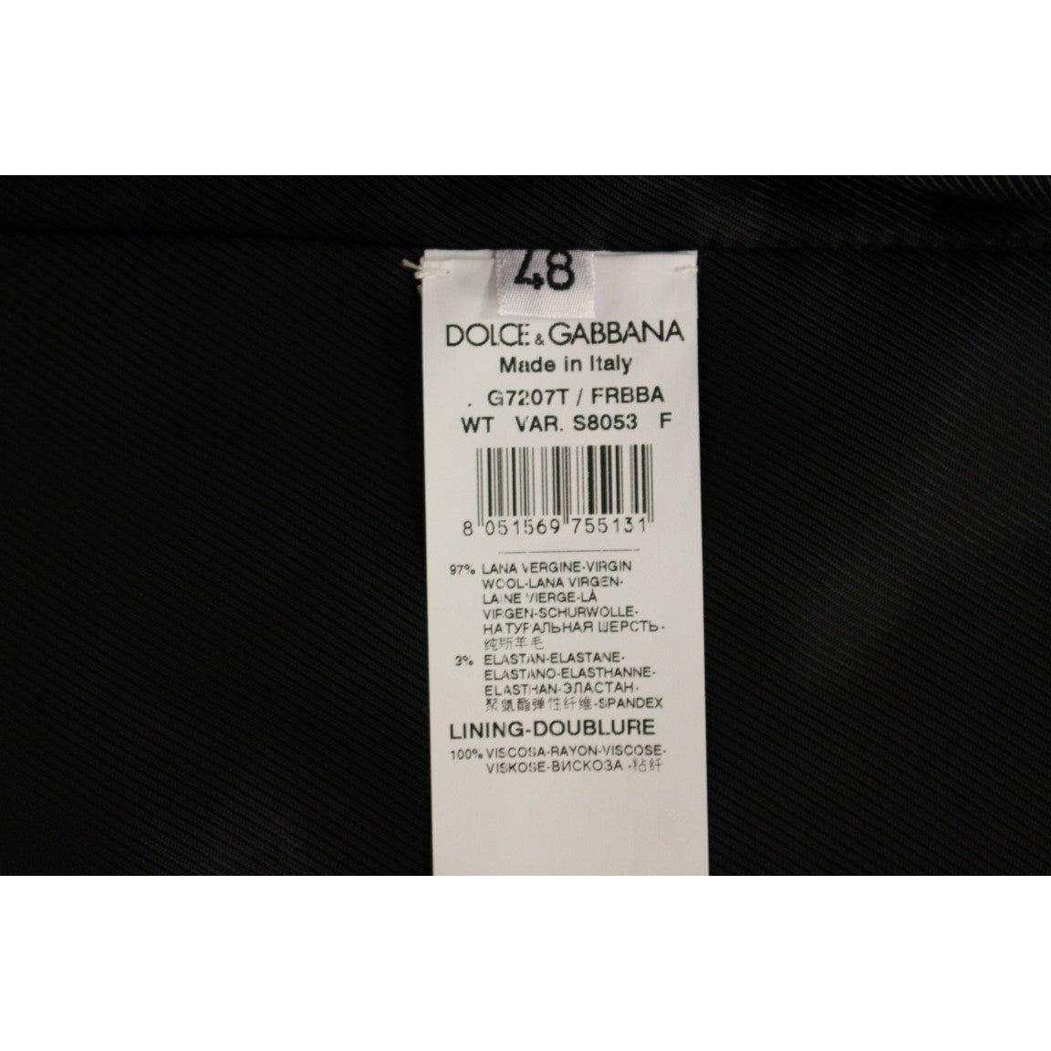 Dolce & Gabbana Black Striped Wool Logo Vest 1728,5% Elastane,67345645728,Black,Clothing,Dolce & Gabbana,IT48 | M,Material: 95% Viscose,Men,Men - Clothing,New with tags,Suits & Blazers - Clothing,Vests - Men - Clothing,Waistcoats - Suits & Blazers - Cloth