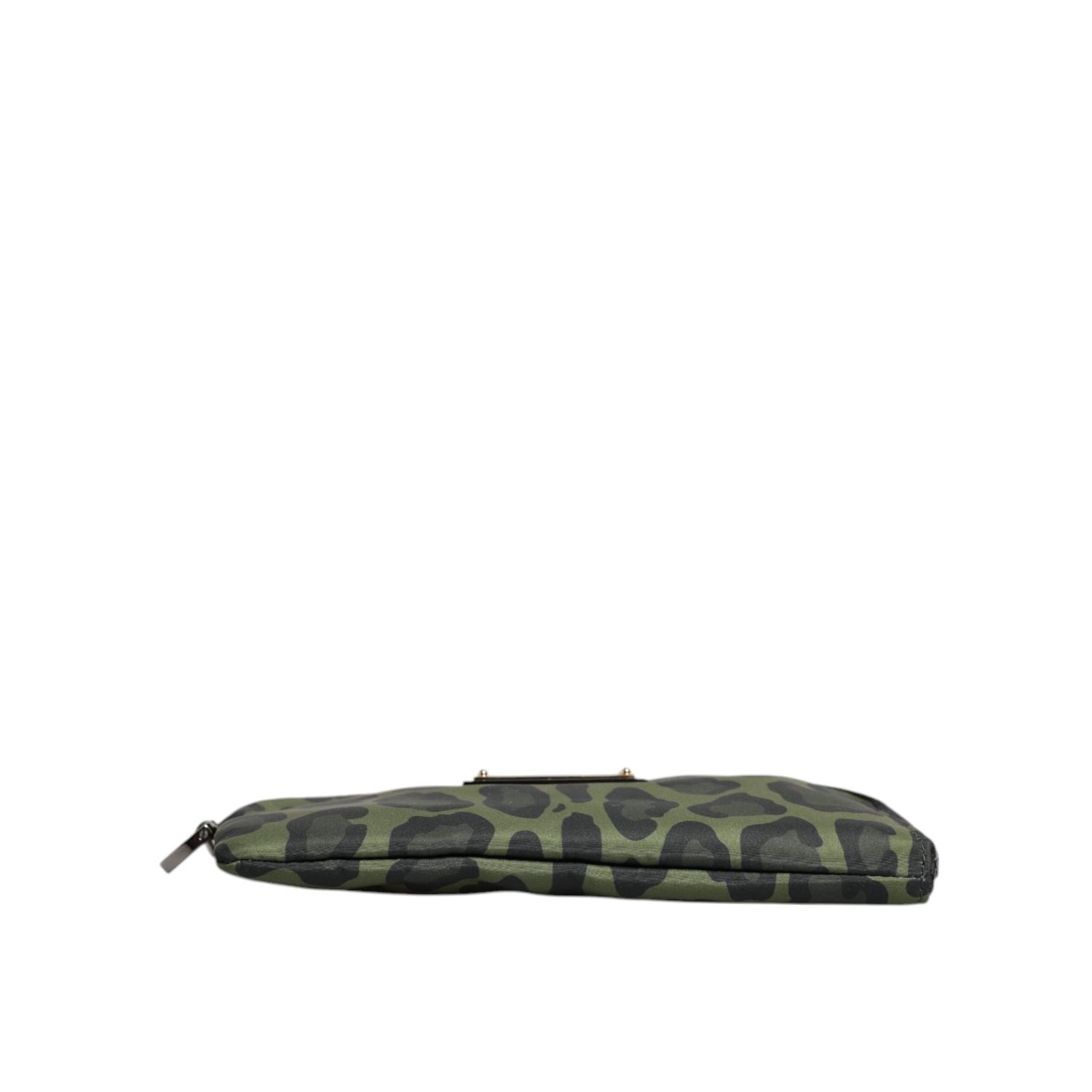 Dolce & Gabbana Green Leopard Leather Logo Plaque Multifunctional Kit Bag