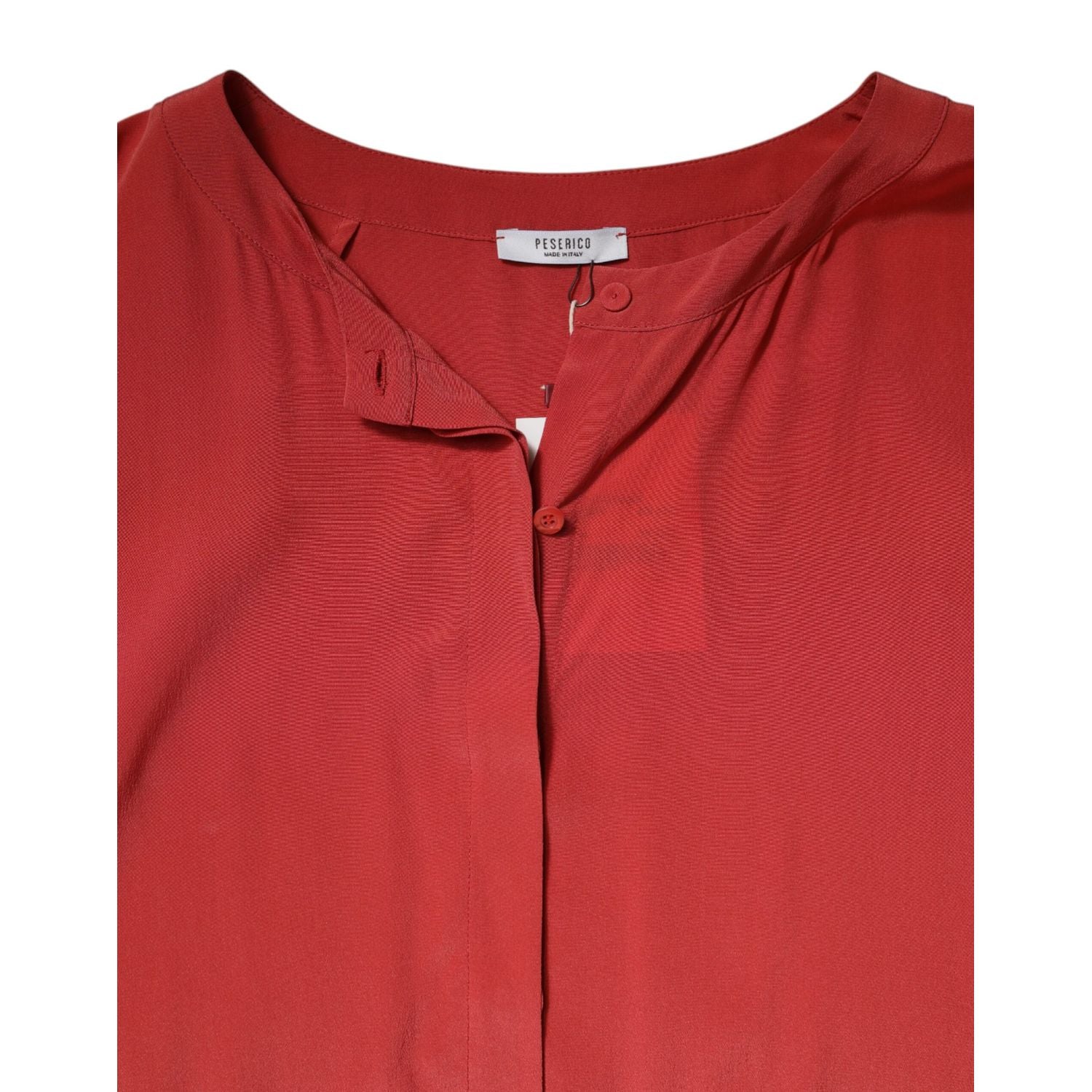 Peserico Red Long Sleeves Pencil Cut Drawstring Waist Dress