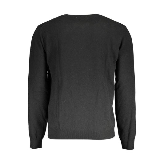 La Martina Black Wool Men Sweater La Martina