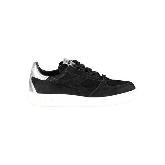 Diadora Black Leather Women Sneaker Diadora