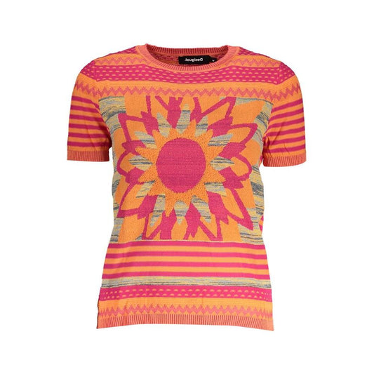 Desigual Orange Cotton Women Sweater Desigual