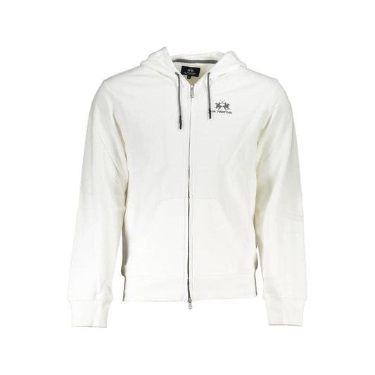 La Martina White Cotton Men Sweater La Martina