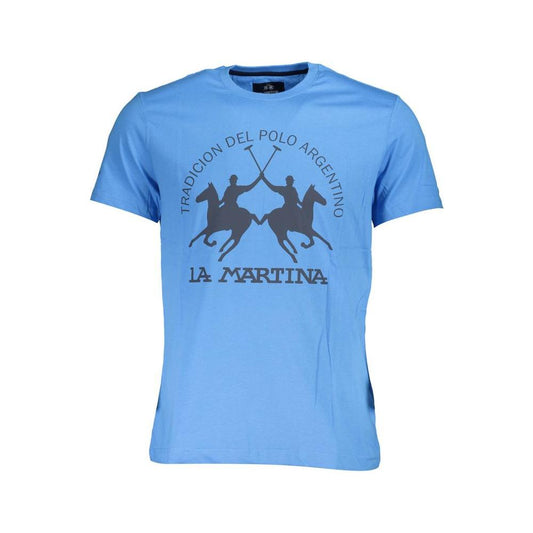 La Martina Blue Cotton Men T-Shirt