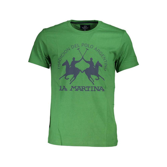 La Martina Green Cotton Men T-Shirt