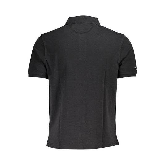 La Martina Black Cotton Men Polo Shirt