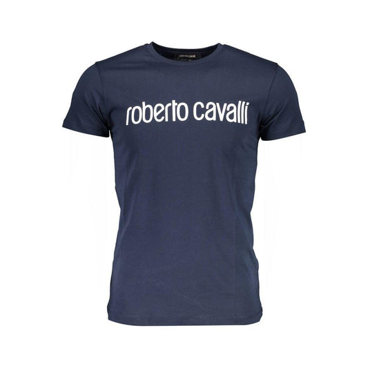 Roberto Cavalli Blue Cotton Men T-Shirt