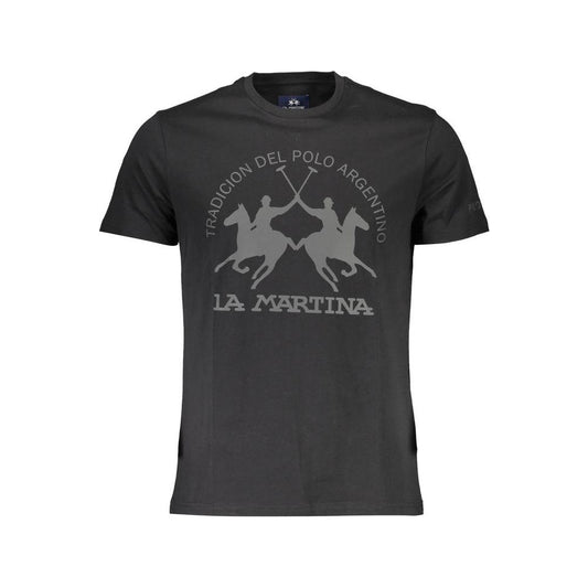 La Martina Black Cotton Men T-Shirt