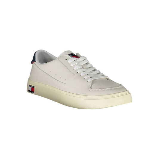 Tommy Hilfiger White Leather Men Sneaker Tommy Hilfiger