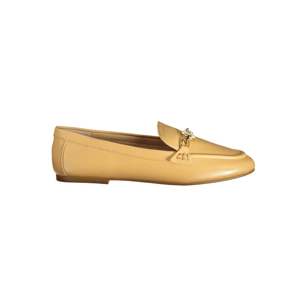 Ralph Lauren Beige Leather Flat Shoe Ralph Lauren