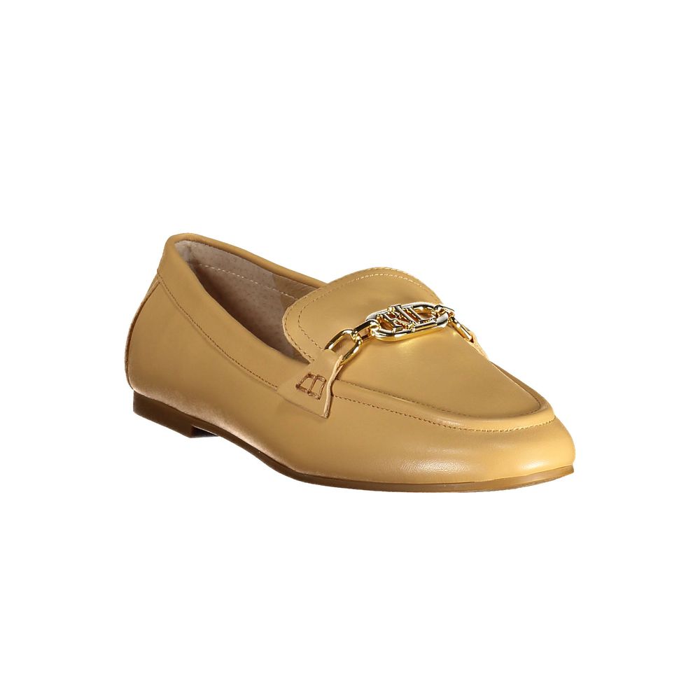 Ralph Lauren Beige Leather Flat Shoe Ralph Lauren