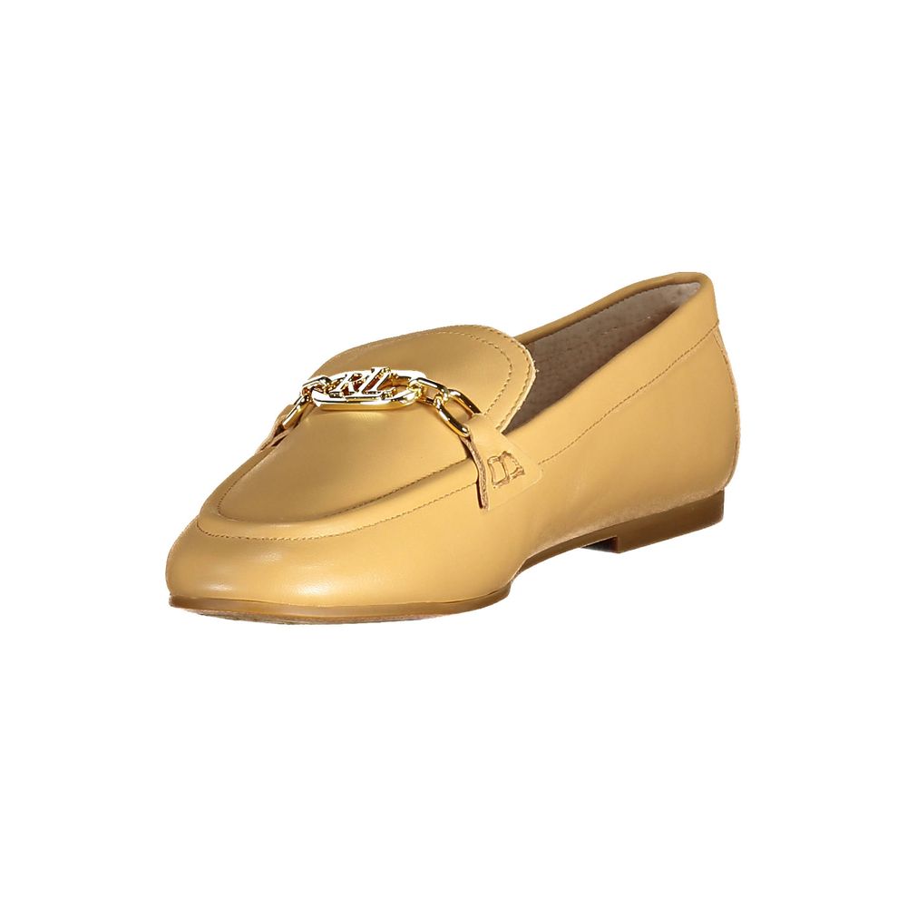 Ralph Lauren Beige Leather Flat Shoe Ralph Lauren