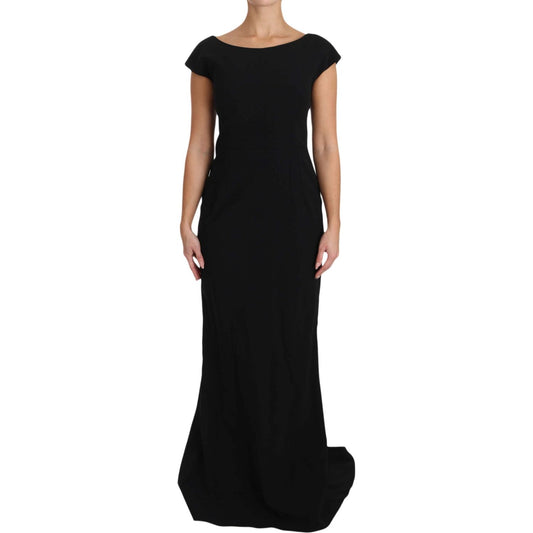 Dolce & Gabbana Black Stretch Fit Flare Gown Maxi