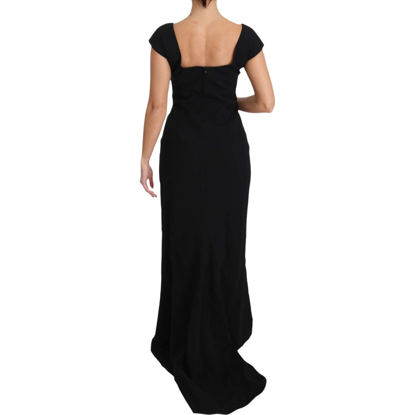Dolce & Gabbana Black Stretch Fit Flare Gown Maxi