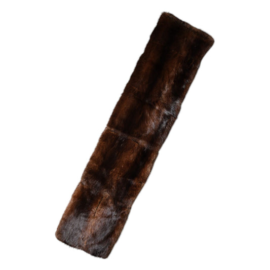 Dolce & Gabbana Black Brown Stripe Fur Shawl Wrap Scarf