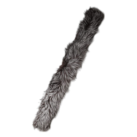 Dolce & Gabbana Gray Fox Fur Neck Wrap Warmer Winter Scarf