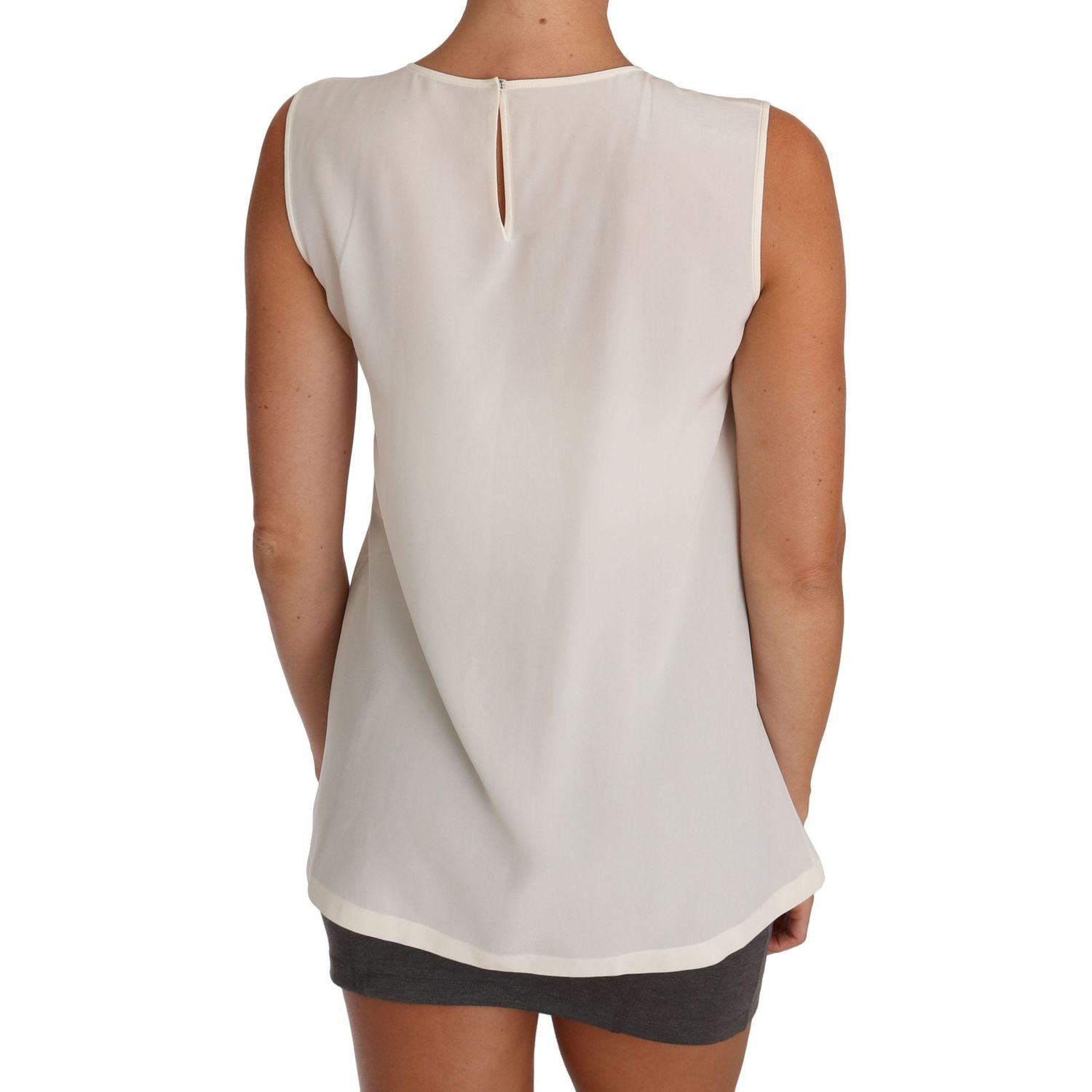 بلوزة دولتشي آند غابانا إنشانتد الحريرية بدون أكمام مزينة بالترتر