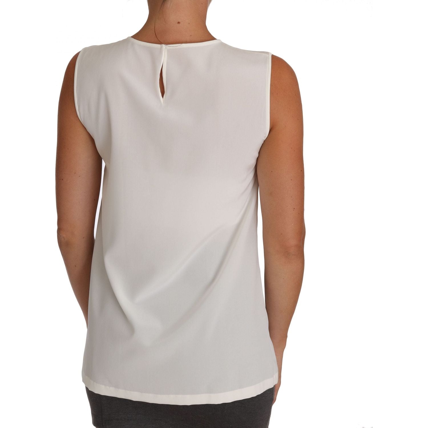 بلوزة من الحرير مزينة بالكريستال من مجموعة دولتشي آند غابانا