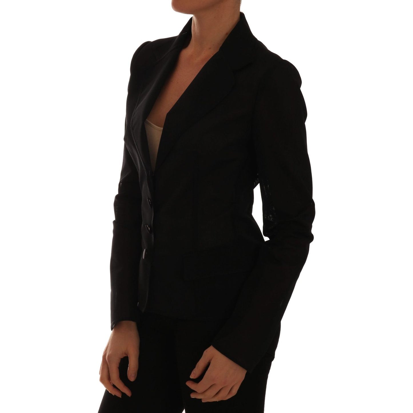 Dolce & Gabbana Black Nylon Net Blazer Jacket
