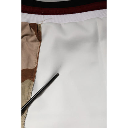 Dolce & Gabbana White Camouflage Patchwork Sweatpants Pants