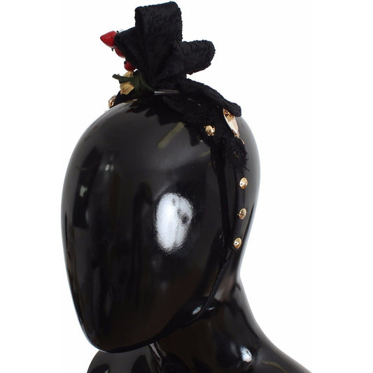 Dolce & Gabbana Diadem Headband Tiara Berry Fruit Crystal Bow Hair