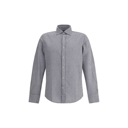 Deperlu Blue Cotton Pattern Shirt