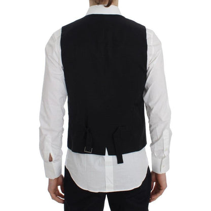 Dolce & Gabbana Gray Striped Formal Vest