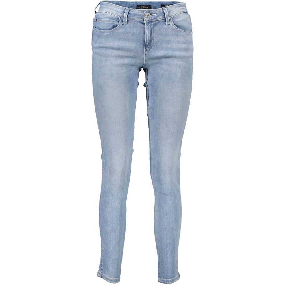 بنطلون جينز نسائي من القطن باللون الأزرق الفاتح من Guess Jeans