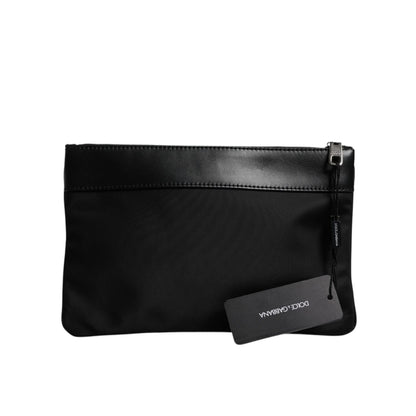 Dolce & Gabbana Multicolor Leopard Jacquard Print Logo Plaque Pouch Bag