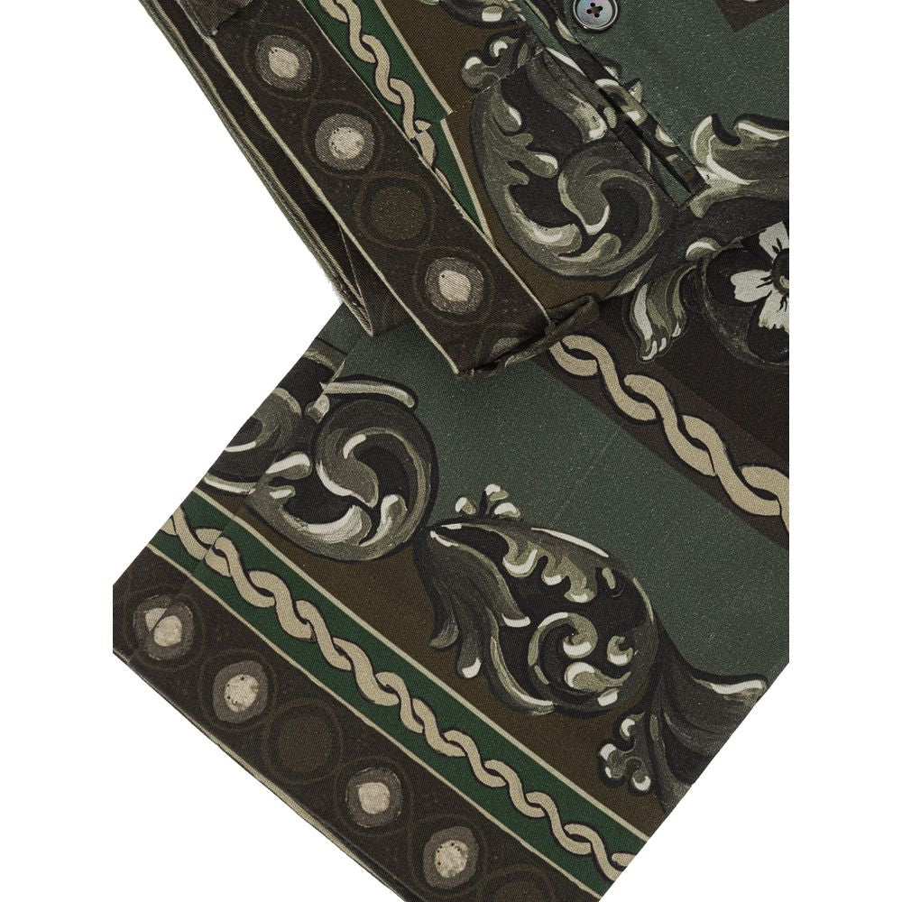 Dolce & Gabbana Green Cotton Casual Pants